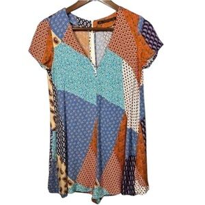 Zara Multicolor Patchwork Top